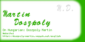 martin doszpoly business card